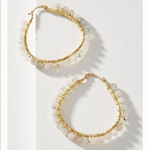 Anthropologie Cleo Bead Hoop Earrings Brand New